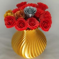 3D printed vase with 3D printed roses 3D printed vase with 3D printed roses